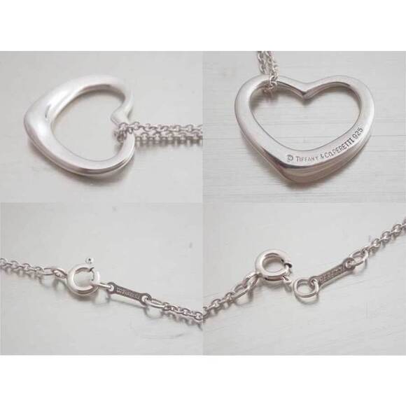 Tiffany Handbags - Tiffany Co Open Heart Sterling Silver Pendant Chain Necklace